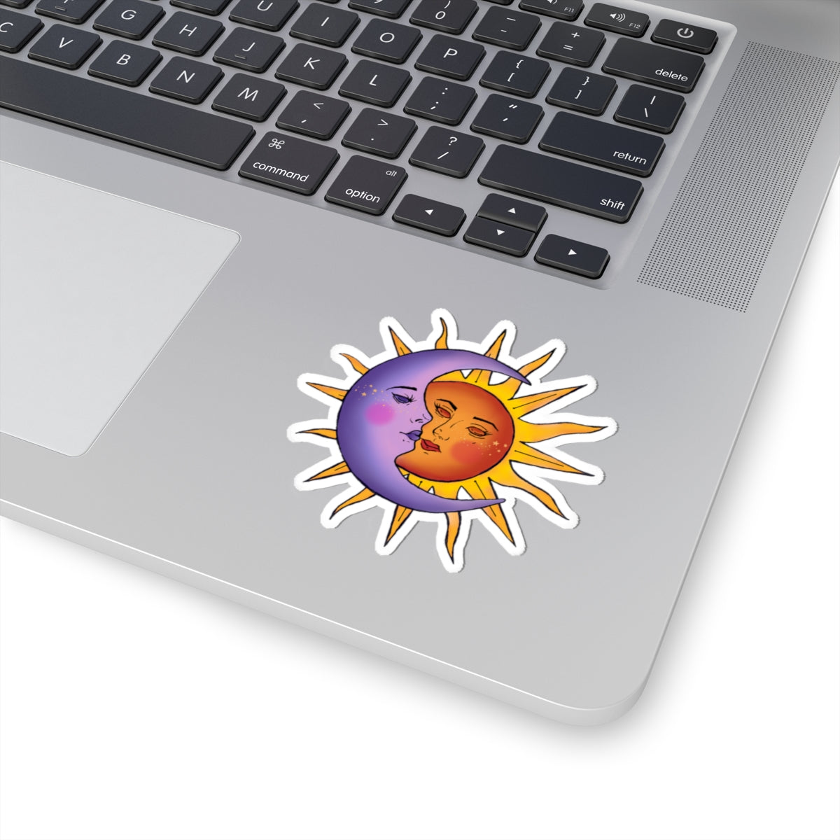 Celestial Kiss-Cut Stickers - Sun & Moon Design